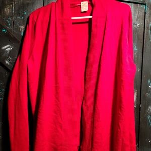 Red cardigan